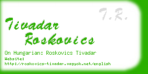 tivadar roskovics business card